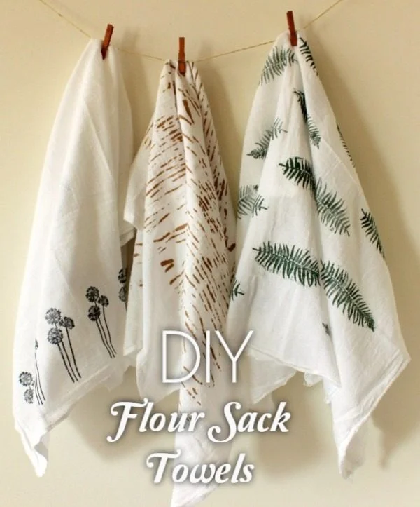 Check out the tutorial on how to make  printed flower sack towels. Looks easy enough!  