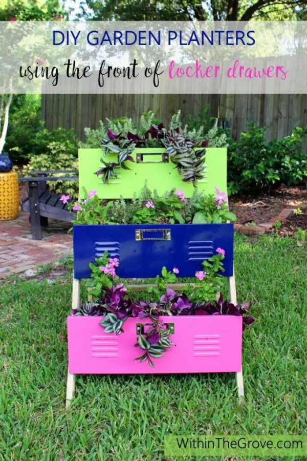 Great idea! Check out the tutorial on how to make a  locker drawer garden planter 