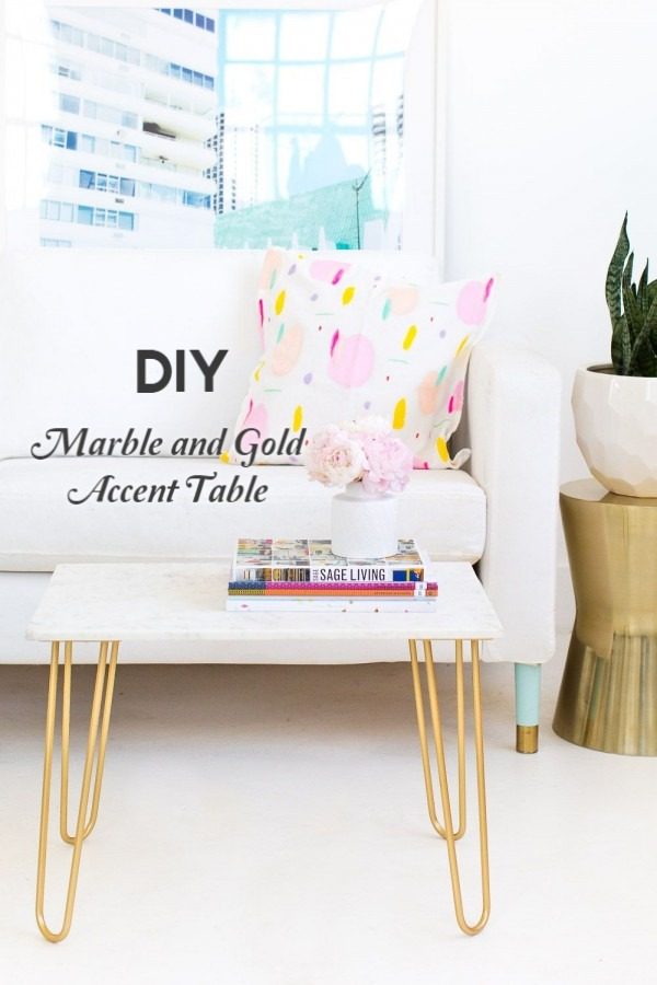 Check out the tutorial on how to make a  marble and gold accent table. Looks easy enough!  @istandarddesign