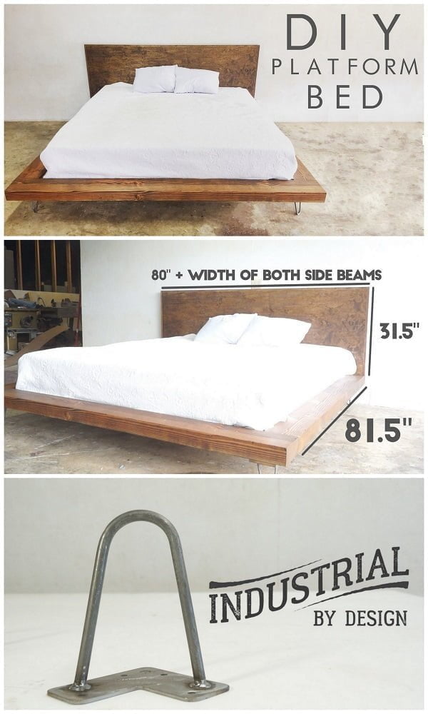 61 Diy Bed Frame Ideas On A Budget, Diy Industrial Pipe Bed Frame Queen Size