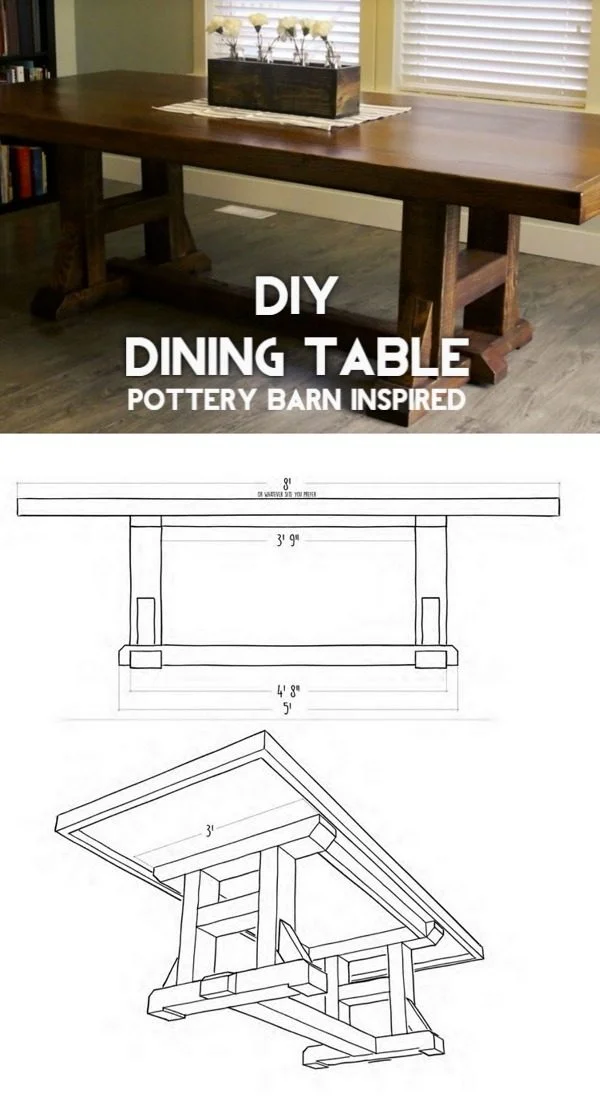 Pottery Barn Inspired Dining Table