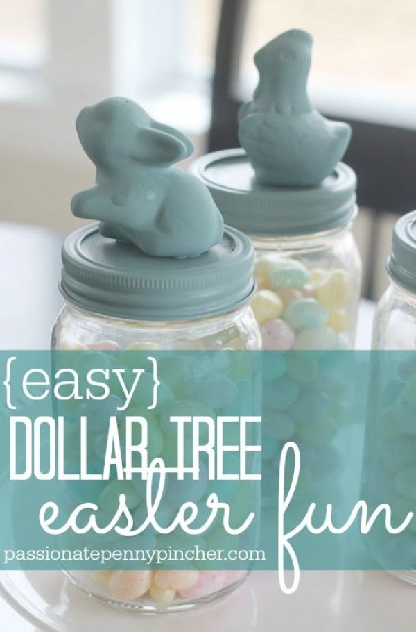 Check out this cute #Easter decor idea with Dollar Tree #EasterBunny. Love it! #HomeDecorIdeas
