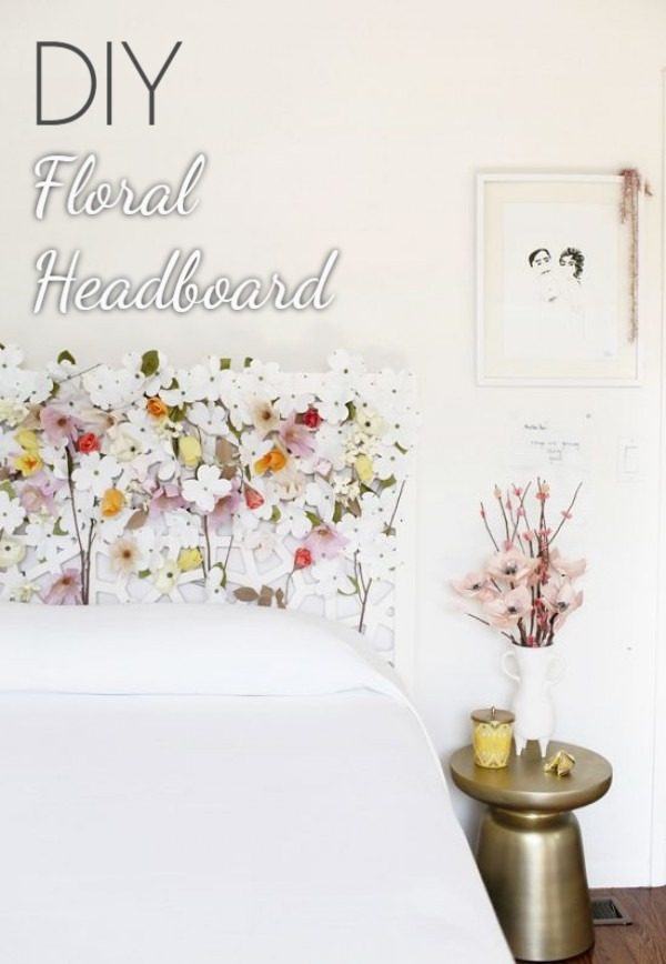 Check out this tutorial on how to make a #DIY floral headboard. Looks easy enough! #BedroomIdeas #HomeDecorIdeas