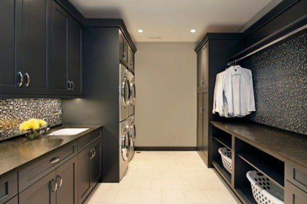 100 Fabulous Laundry Room Decor Ideas You Can Copy - You have to see this laundry room decor idea with classic cabinets. Love it!