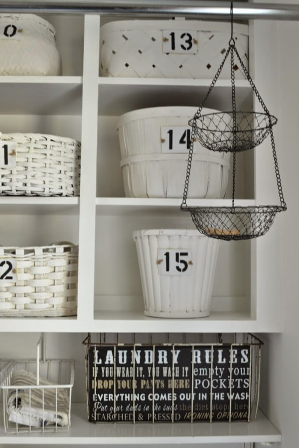 100 Fabulous Laundry Room Decor Ideas You Can Copy - You have to see this laundry room decor idea with creative storage baskets. Love it!