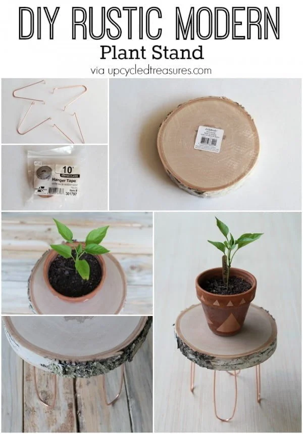 Check out the tutorial on how to make a   modern plant stand. Looks easy enough!  