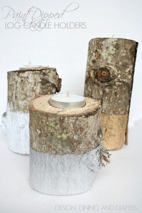 Check out the tutorial on how to make  log candle holders. Looks easy enough!  