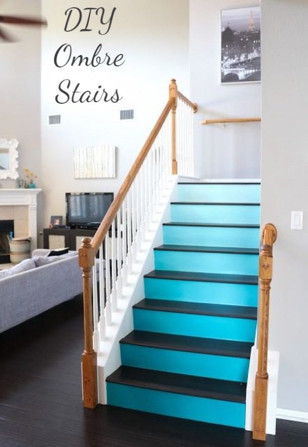 Check out the tutorial on how to make  ombre stairs. Looks easy enough!  