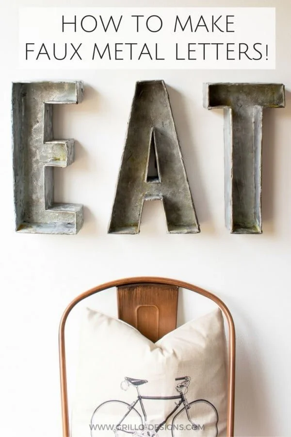 Check out the tutorial on how to make  faux metal letter wall art. Looks easy enough!  