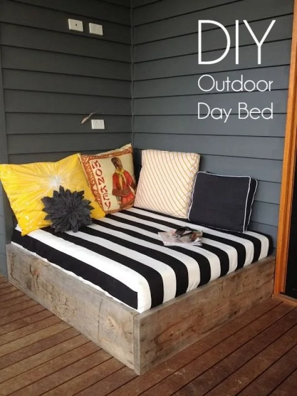 Great idea! Check out the tutorial on how to make a  outdoor day bed. 