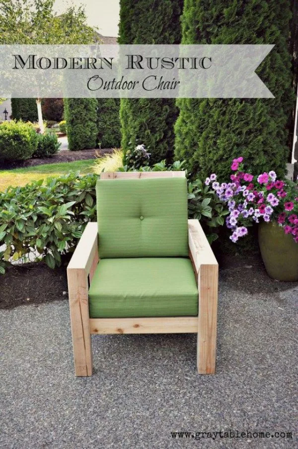 Great idea! Check out the tutorial on how to make a  outdoor modern rustic chair. 
