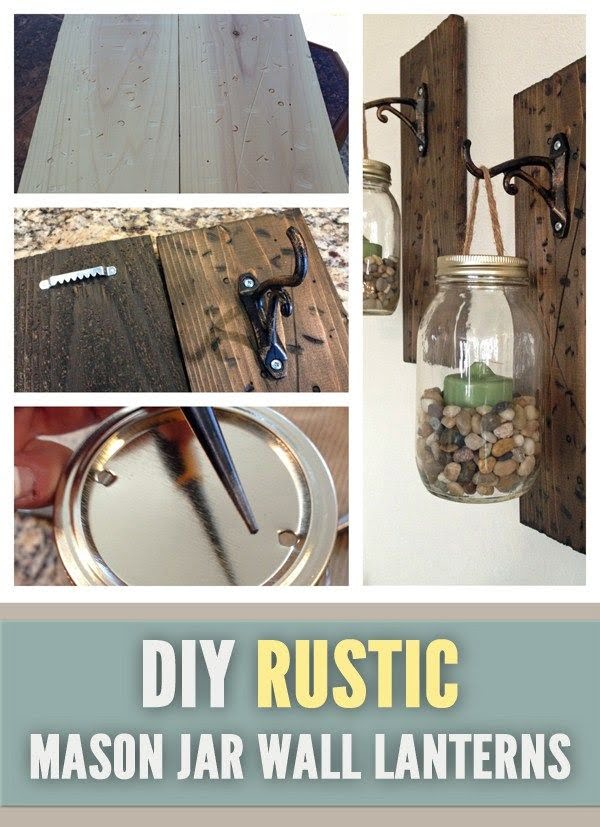 How to make a   mason jar wall lanterns. Looks easy enough!  