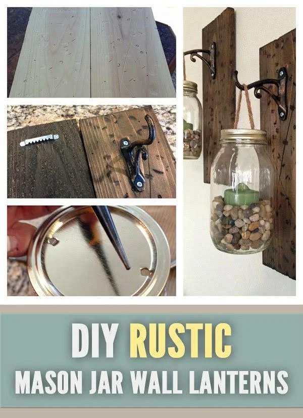 How to make a   mason jar wall lanterns. Looks easy enough!  