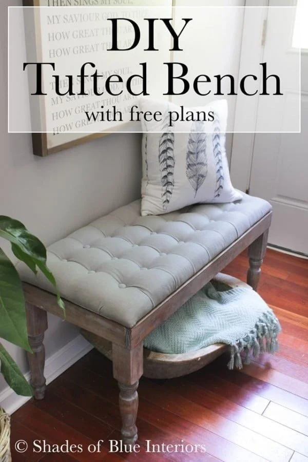 Check out the tutorial on how to make a DIY tufted bench. Looks easy enough! 