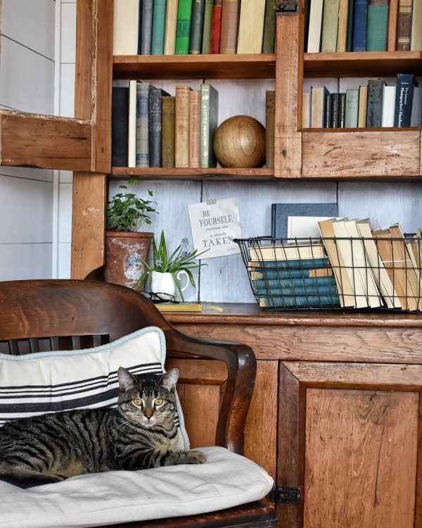  decor idea with white wood walls and metalic storage basket. Love it!   