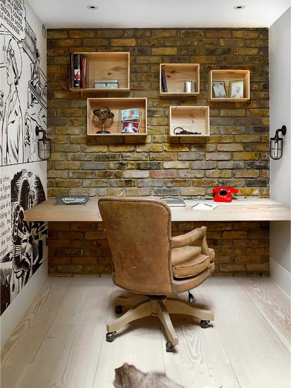 100 Charming Farmhouse Decor Ideas for Your Home Office - You have to see this office decor idea with white plank floors and a cream suade office chair. Love it!   