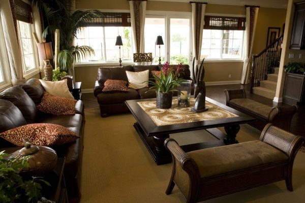 living room decor idea with modern-day furniture and contemporary coffee table. Love it!
