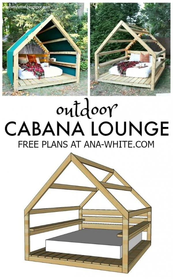 Great idea! Check out the tutorial on how to make a  outdoor cabana lounge. 