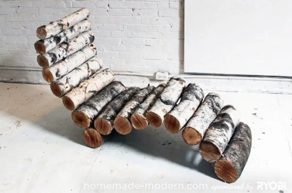 Great idea! Check out the tutorial on how to make a  outdoor log lounger. 