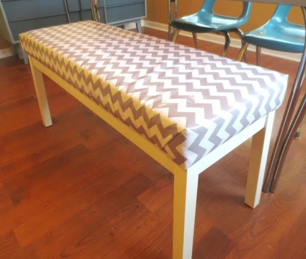 Check out the tutorial on how to make a DIY IKEA hack bench. Looks easy enough!
