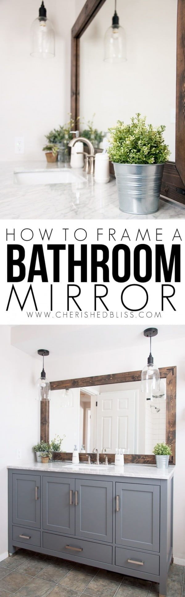 How to make a   bathroom mirror. Looks easy enough!  