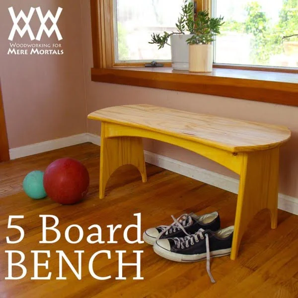 Check out the tutorial on how to make a DIY 5 board bench. Looks easy enough! 