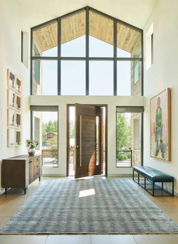  decor idea with double-layered windows and brown wood entrance door. Love it!   