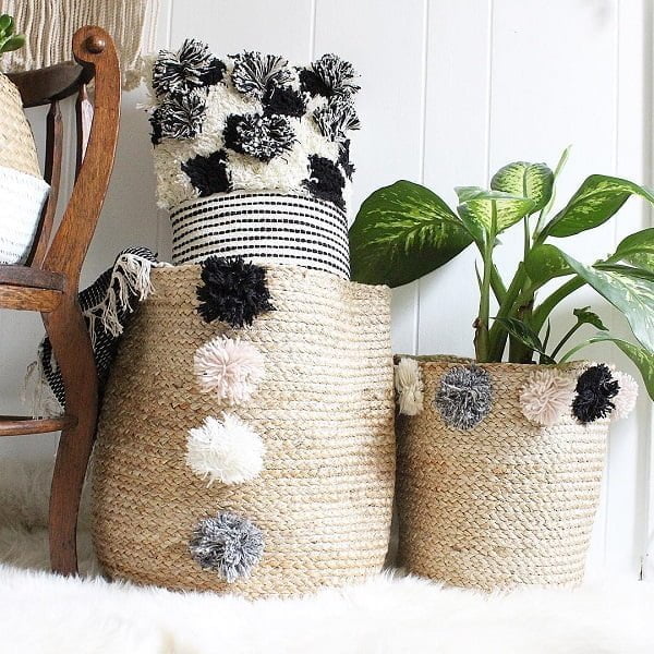  decor idea with fuzzy neutral carpet and handmade wood chair. Love it!   