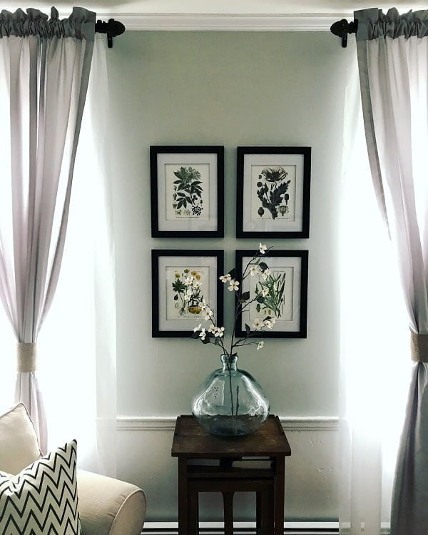  decor idea with massive glass vase and hadrwood nightstand. Love it!   