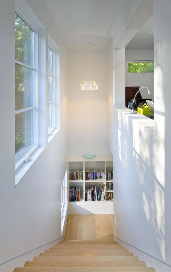  decor idea with an open wall and incorporated classic staircase. Love it!   