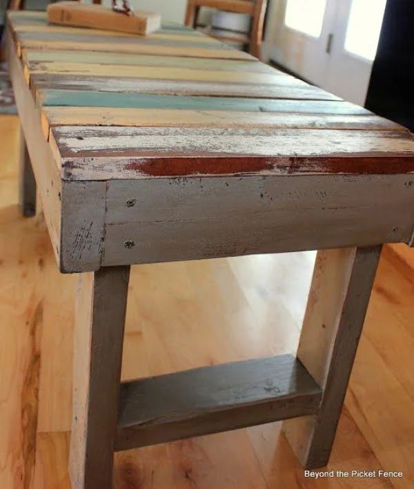 Check out the tutorial on how to make a DIY pallet bench. Looks easy enough! 