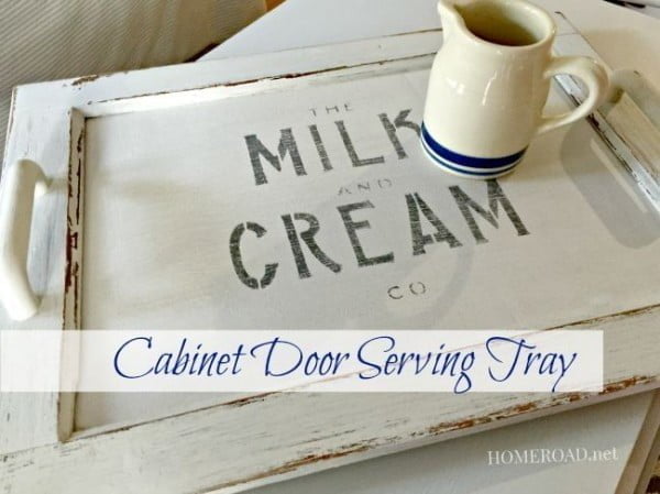 How to make a   cabinet door serving tray. Looks easy enough!  