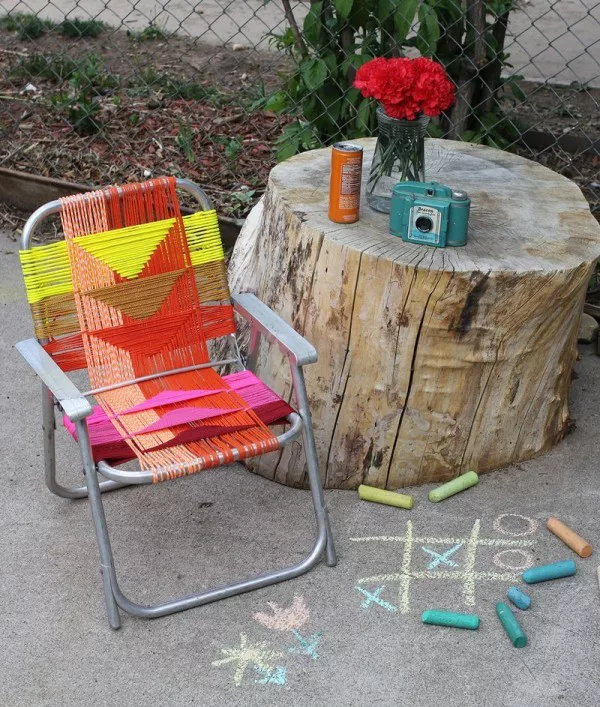 Great idea! Check out the tutorial on how to make a  outdoor aluminum chair. 
