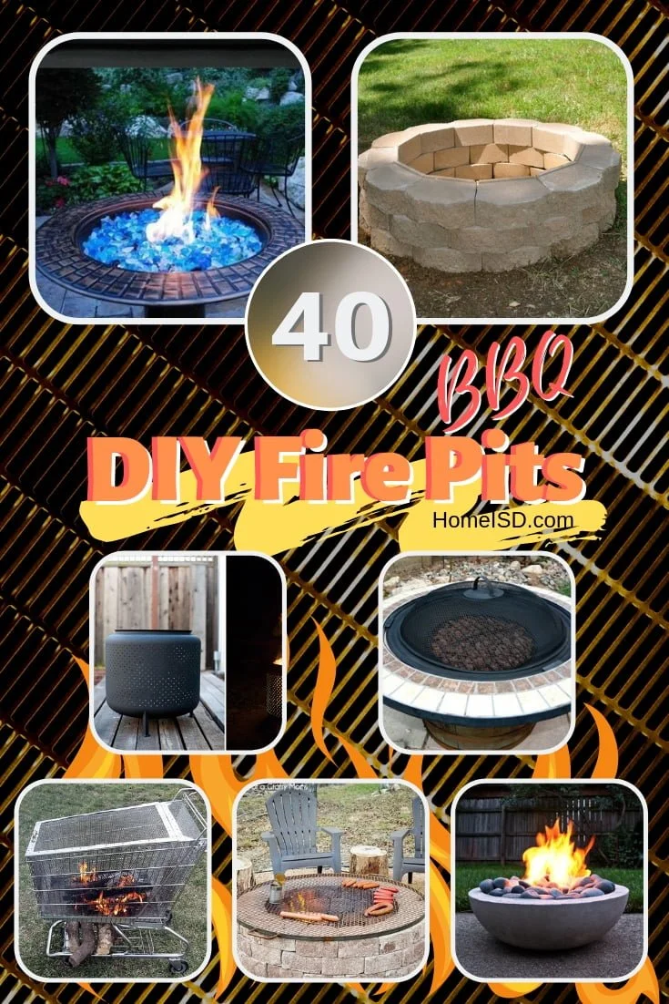 Get ready for the best BBQ season! Here are 40 DIY fire pits that you can easily build in the backyard. Great list! #DIY #backyard #garden