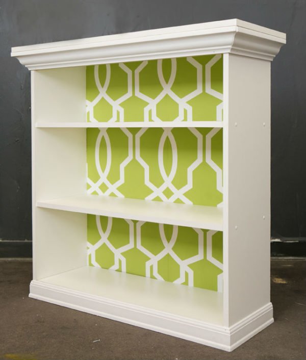 Wallpapered DIY Bookshelf 