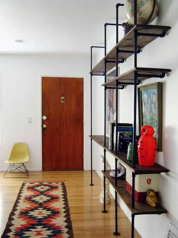 Wood and Pipe Bookshelf 