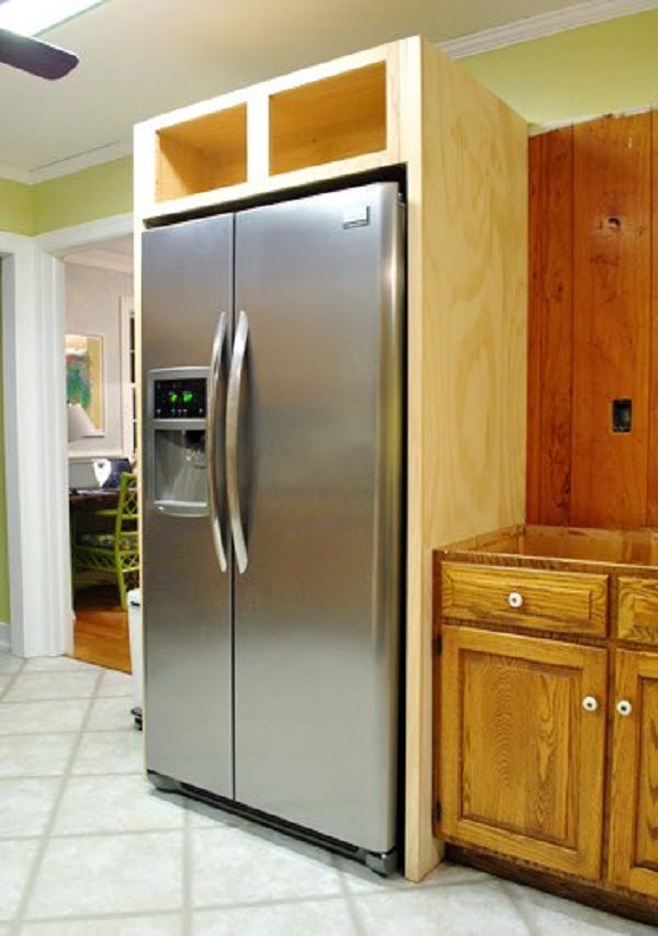 How to build  kitchen cabinets for the fridge enclosure  