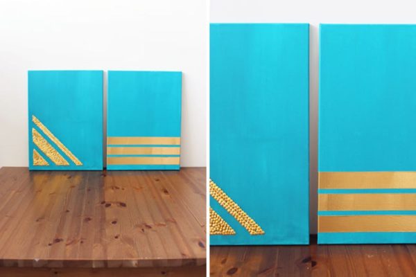 How to make Gold-Blue  Canvas Art