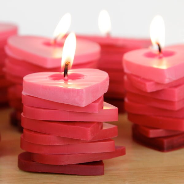 How to make sweet heart-shaped candles
