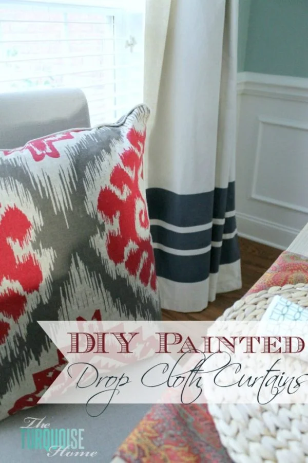 How to make  Painted Drop Cloth Curtains 