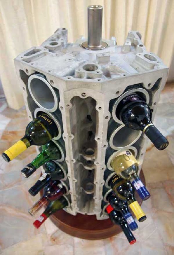 How to make a #DIY Wine Rack form an old V12 engine #homedecor