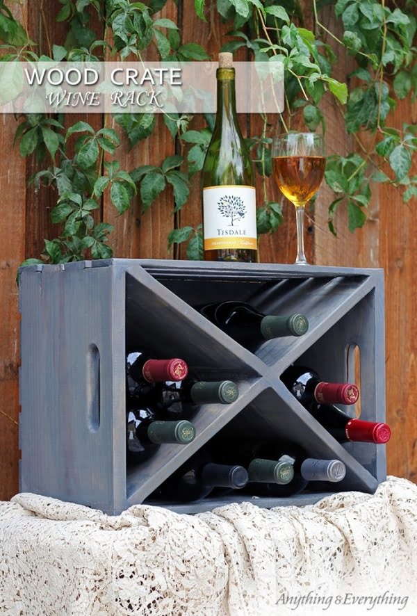 How to make a #DIY Wine Rack form a Wood Crate #homedecor