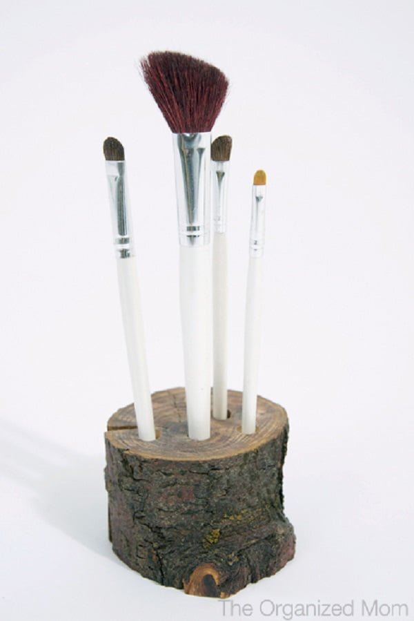 How to make a authentic DIY stump makeup organizer  
