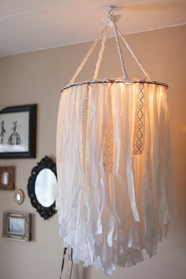 How to make a delightful cloth  lampshade 
