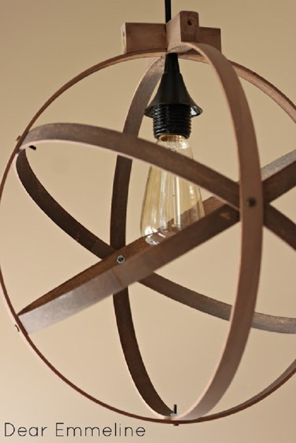 How to make a spherical  hoop pendant lamp 