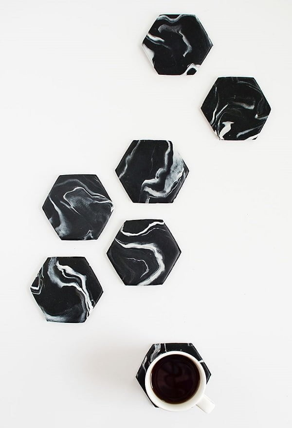 How to make  hexagon marble coasters 