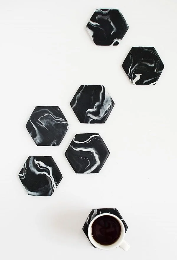 How to make hexagon marble coasters