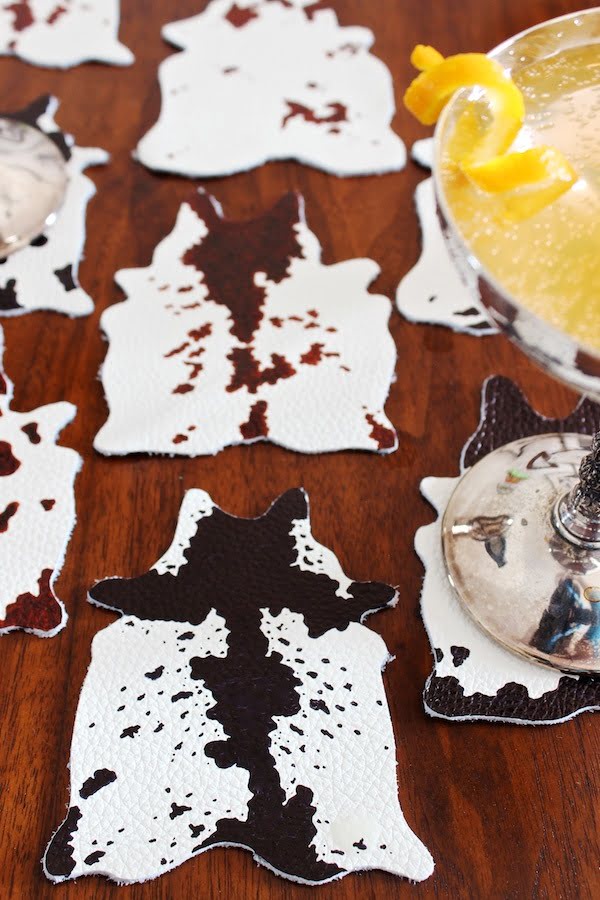 How to make  cowhide coasters 