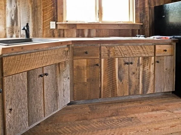 Custom barnwood rustic kitchen cabinets 