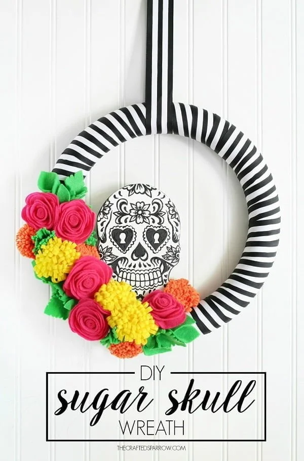 How to make a  sugar skull  wreath 